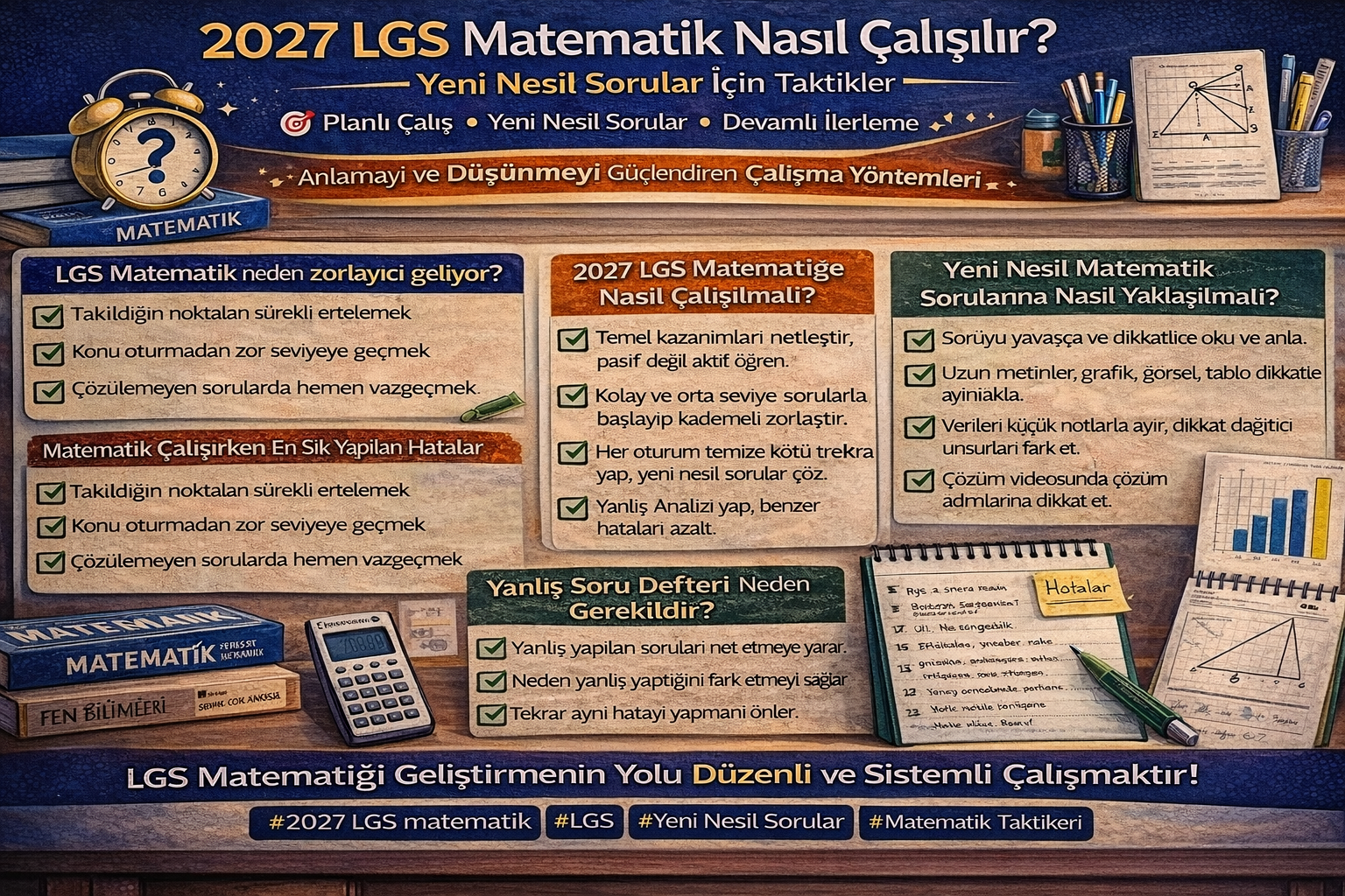 2027 LGS Matematik Nasıl Çalışılır? Yeni Nesil Sorular İçin Taktikler kapak görseli