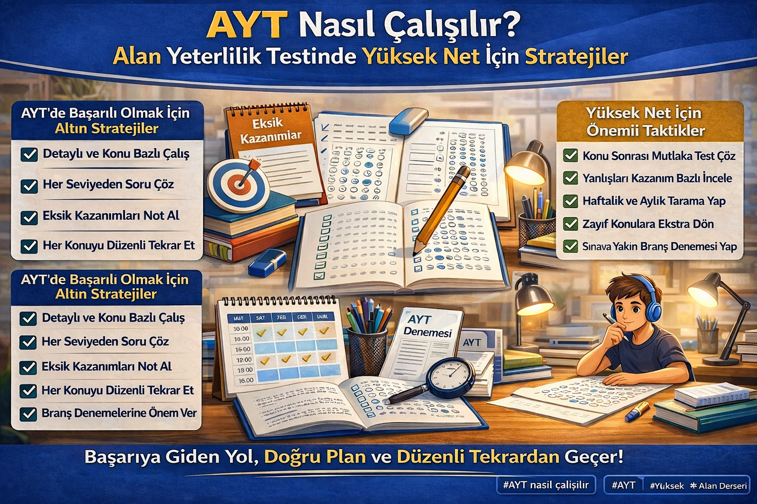 AYT Nasıl Çalışılır? Alan Yeterlilik Testinde Yüksek Net İçin Stratejiler kapak görseli